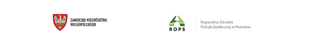 Logo Samorządu Województwa Wielkopolskiego oraz logo Regionalnego Ośrodka Pomocy Społecznej w Pozaniu