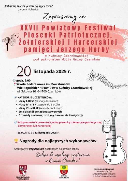 XXVII Powiatowy Festiwal Piosenki Patriotycznej, Żołnierskiej i Harcerskiej pamięci Jerzego Herby