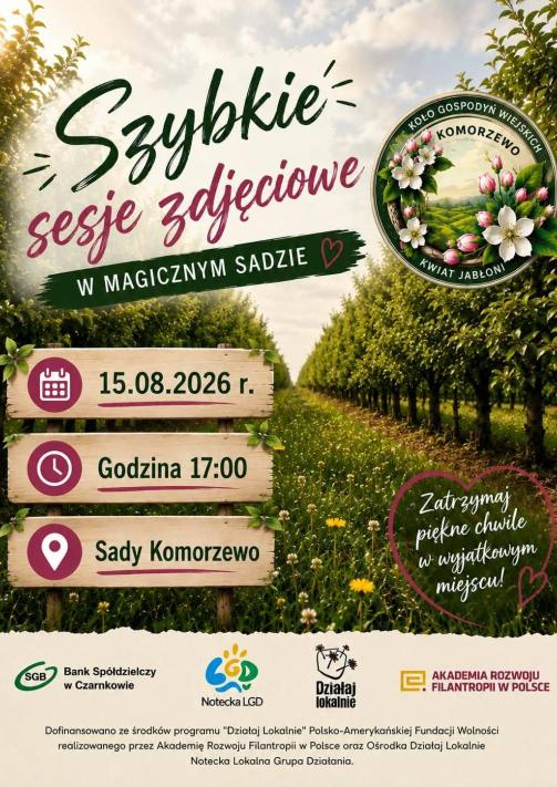 Szybkie sesje zdjęciowe w sadzie w Komorzewie