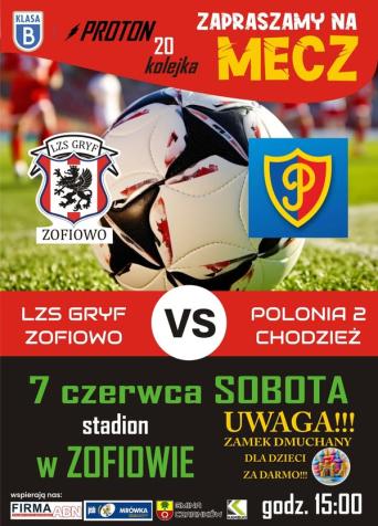 Mecz Gryf Zofiowo vs Polonia 2 Chodzież