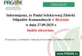 Punkt Selektywnej Zbiórki Odpadów Komunalnych w Brzeźnie (PSZOK), będzie nieczynny w sobotę 27.09.2025 r.