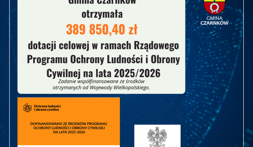 Gmina Czarnków z kolejnym rządowym dofinansowaniem