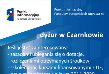 Punkt Informacyjny Funduszy Europejskich organizuje w dniu 28.05.2019 Mobilny Punkt Informacyjny w Czarnkowie 