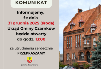 Ważny Komunikat Dotyczący Pracy Urzędu Gminy Czarnków