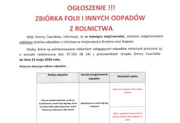 Zbiórka odpadów rolniczych w miejscowościach Brzeźno oraz Gajewo