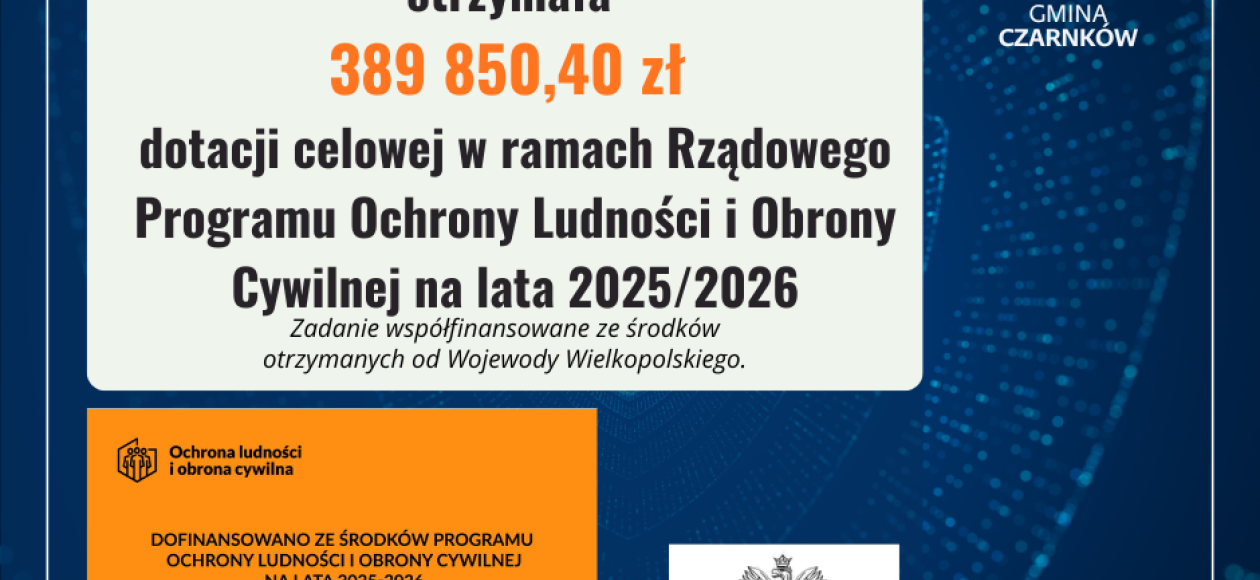 Gmina Czarnków z kolejnym rządowym dofinansowaniem