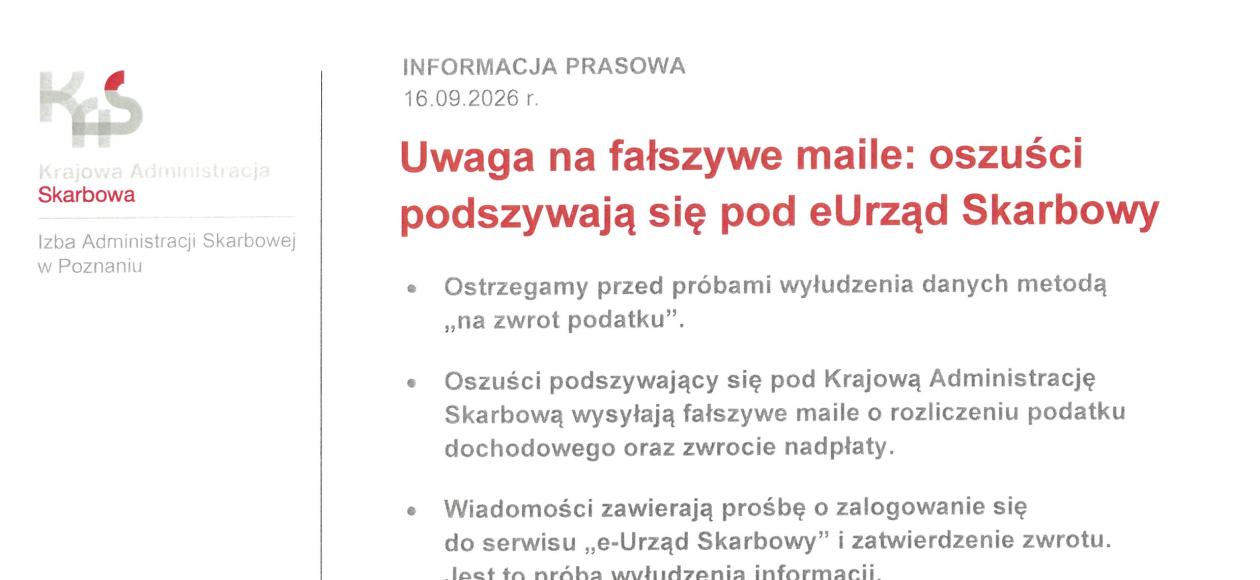 OSTRZEŻENIE DLA MIESZKAŃCÓW GMINY – UWAGA NA OSZUSTWA PODATKOWE